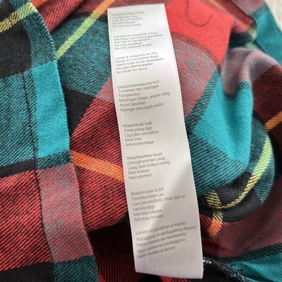 Fabkids Girls Long sleeve smock top in plaid multicolored size M(8) - Picture 5 of 6